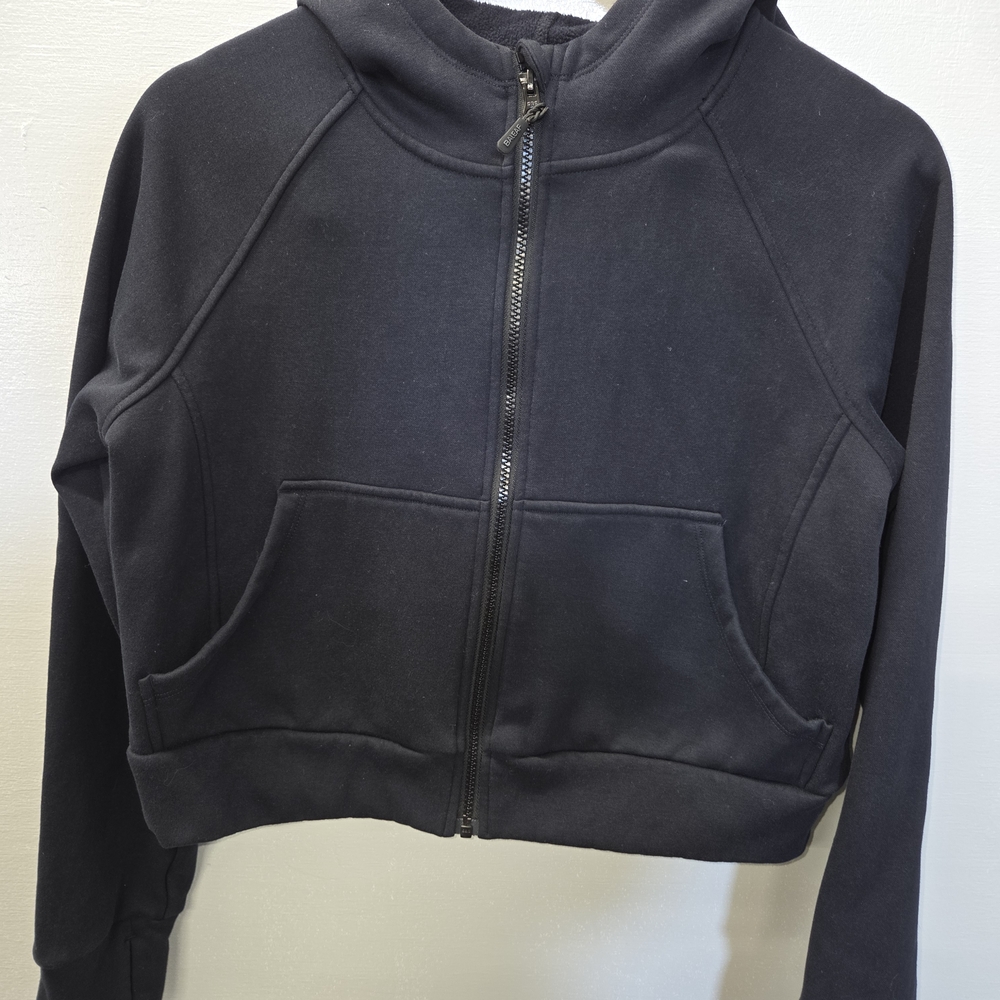 Baleaf Black Cropped Hoodie With Thumb Holes Size S